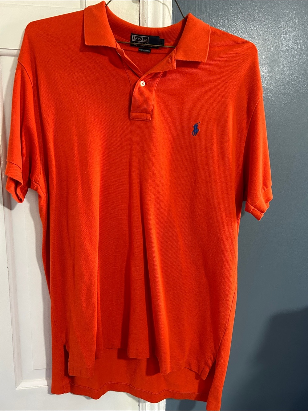 Polo by Ralph Lauren Bright Orange Short-Sleeve Polo with Navy Pony